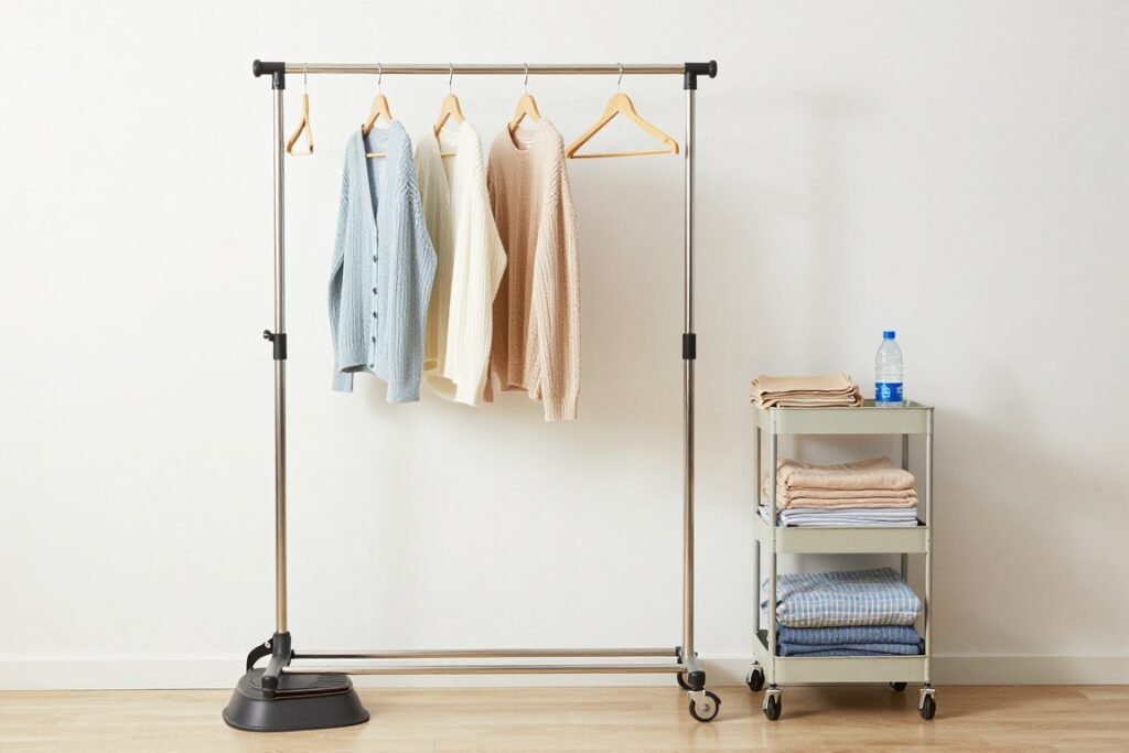 garment steamer on rolling cart