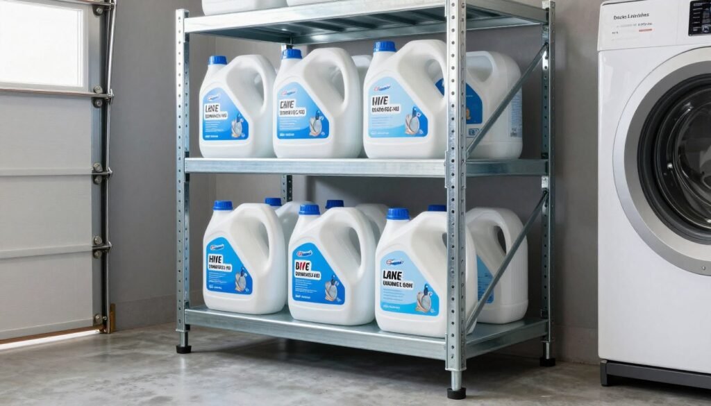 heavy-duty garage shelving for laundry storage