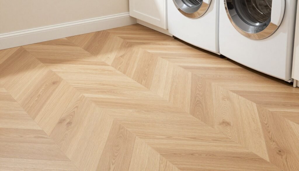 herringbone pattern luxury vinyl installation