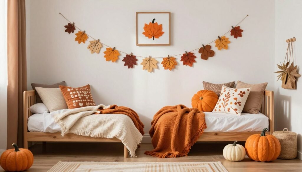kids bedroom decorated with seasonal elements showing easy refresh ideas