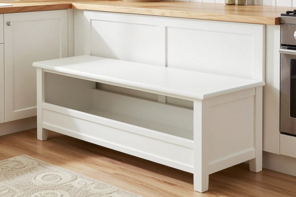 kitchen bench with hidden storage compartment under seat