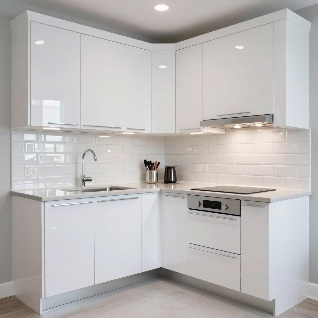 kitchen with reflective surfaces and glossy finishes kitchen with reflective surfaces and glossy finishes