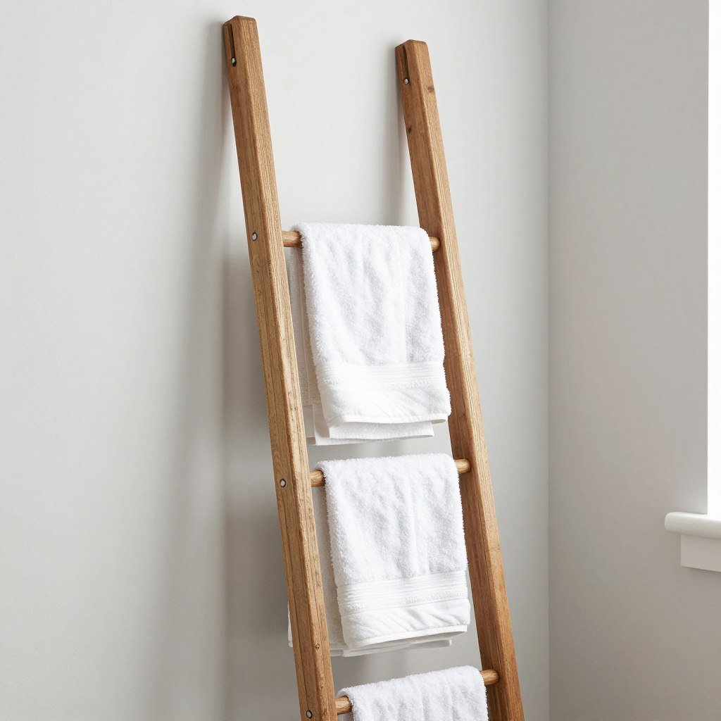 ladder towel rack for bathroom storage and display
