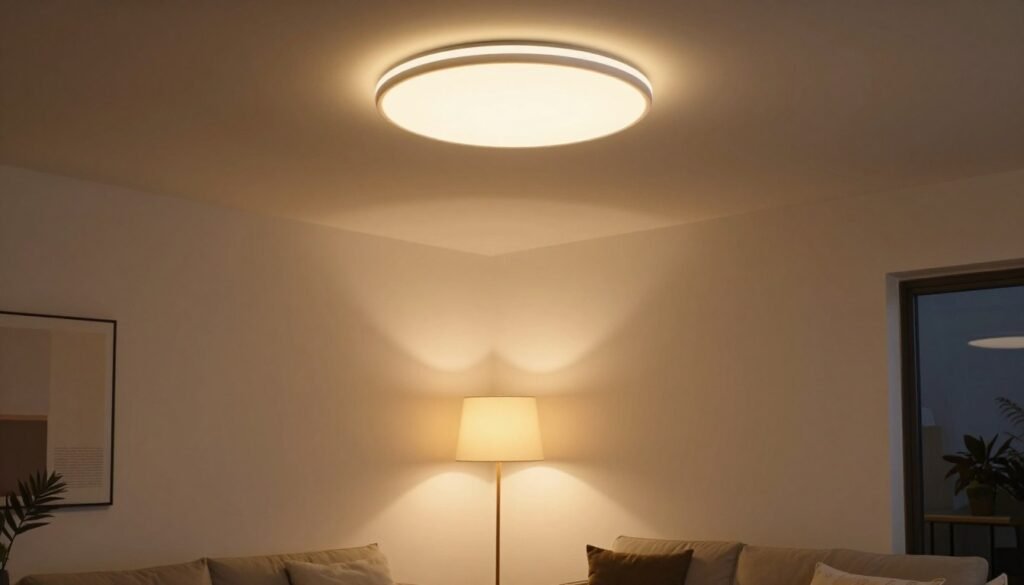 layered lighting in small living room with multiple sources