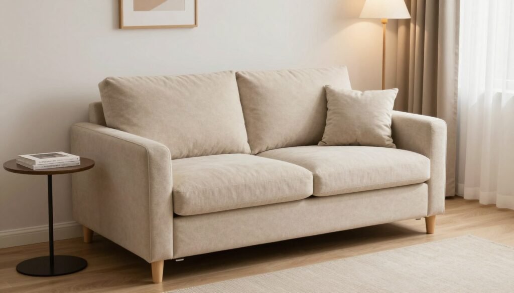 loveseat sleeper sofa in tiny apartment