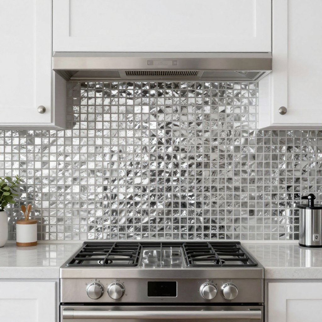 metallic tile backsplash adding shine to kitchen metallic tile backsplash adding shine to kitchen
