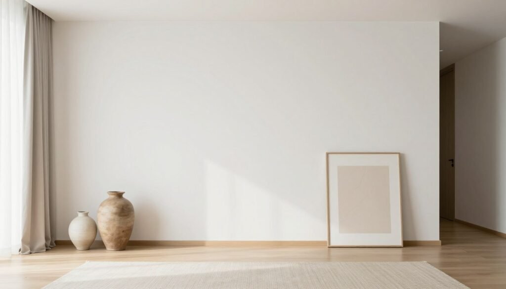 minimalist decor with few large statement pieces in small living room