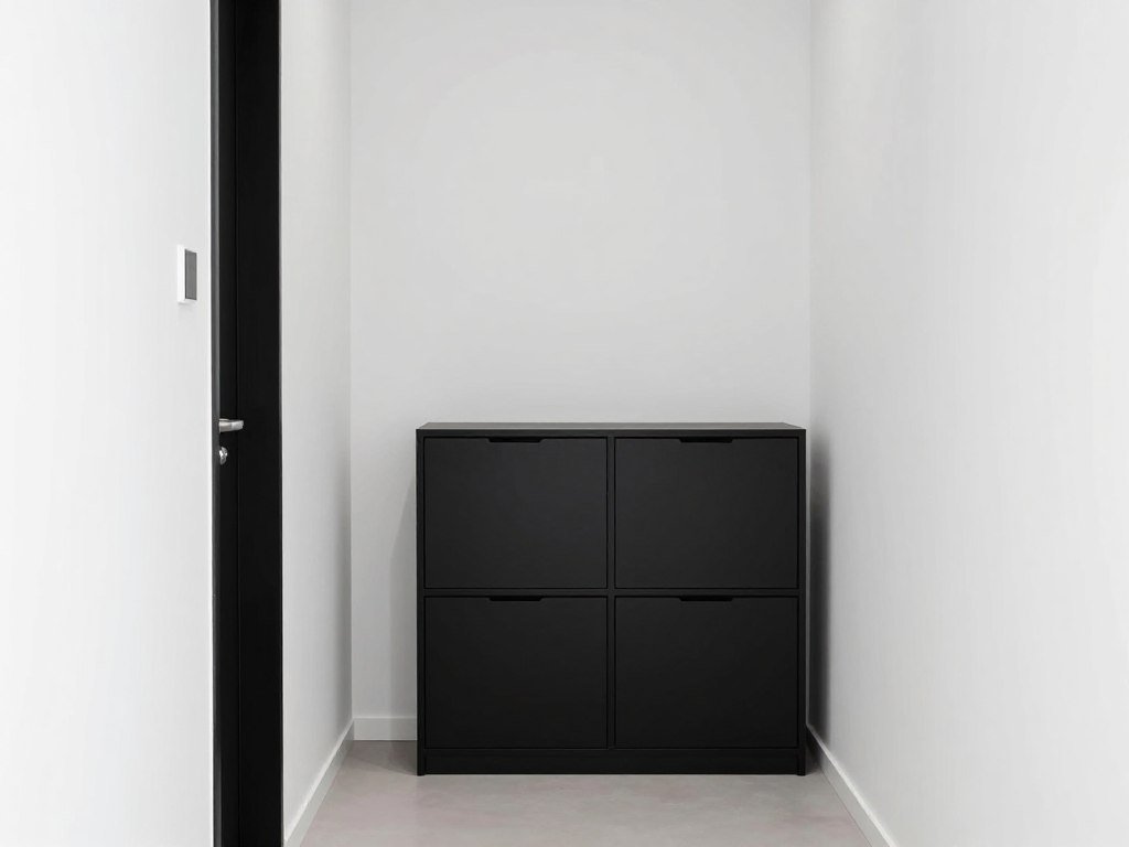 minimalist entryway with clean storage