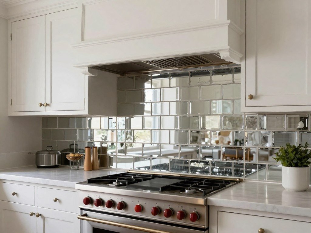 mirror backsplash reflecting light in small kitchen mirror backsplash reflecting light in small kitchen