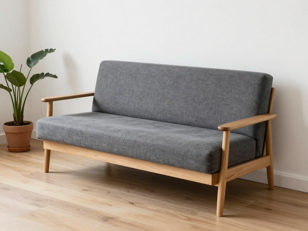 modern futon sofa bed in small space