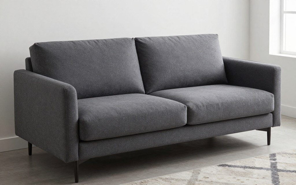 modern sleeper sofa in compact living room