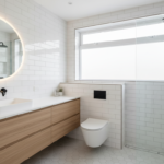 modern small bathroom with efficient layout showcasing smart space utilization