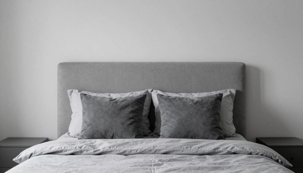monochromatic bedroom color scheme in various shades of gray