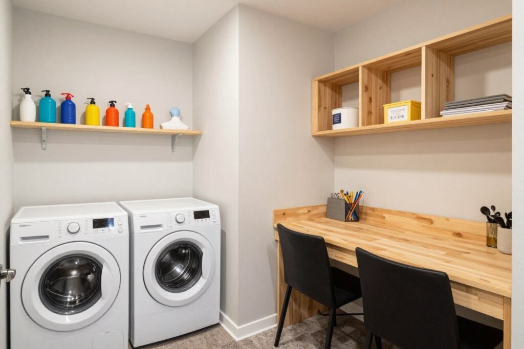 multi-purpose laundry and craft room organization