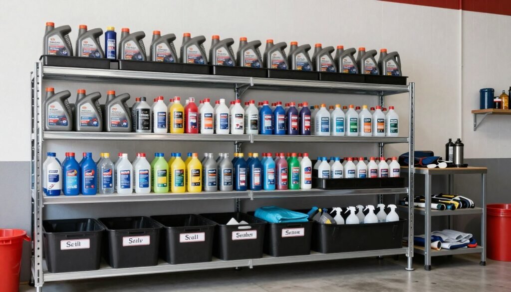 organized automotive storage in garage