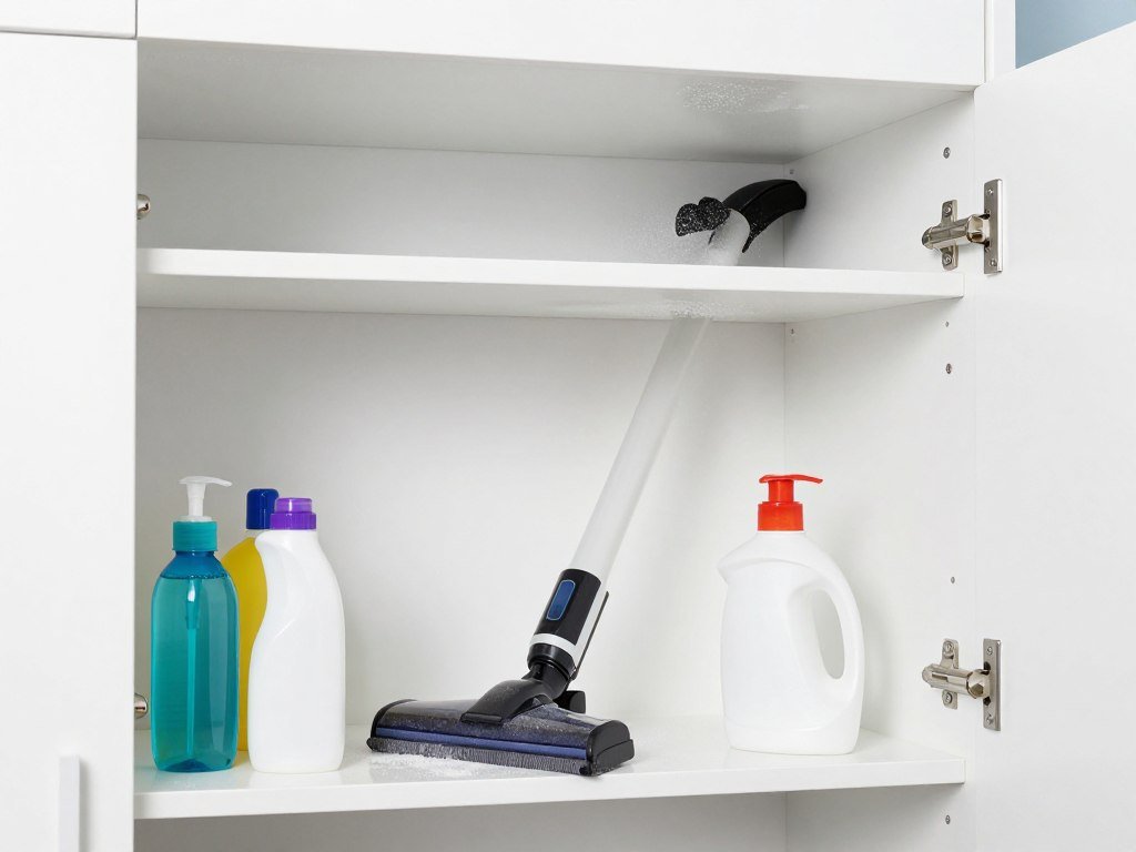 organized clean cabinet interior