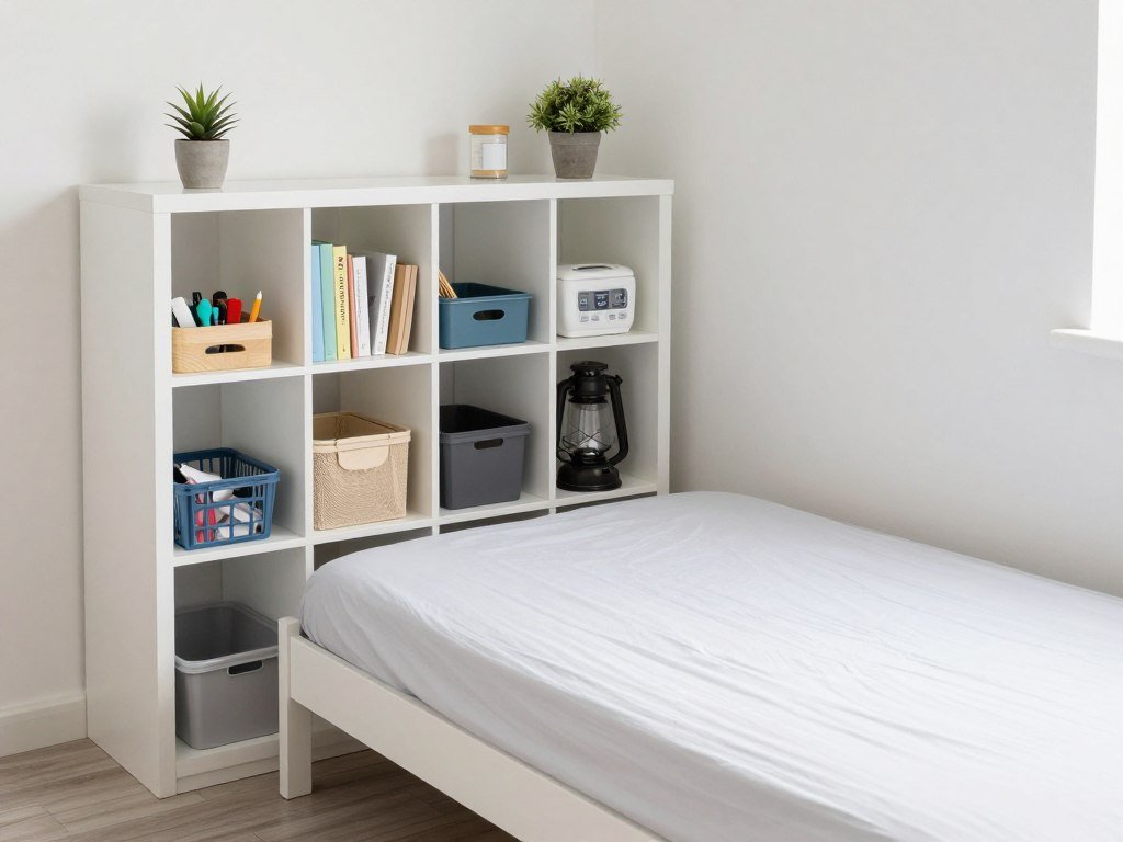 organized small bedroom with everything in its place