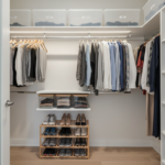 organized small closet with maximized vertical space and efficient storage solutions