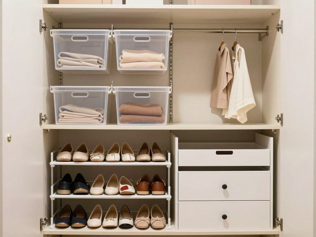 organized small closet with shelves dividers and hanging storage organized small closet with shelves dividers and hanging storage