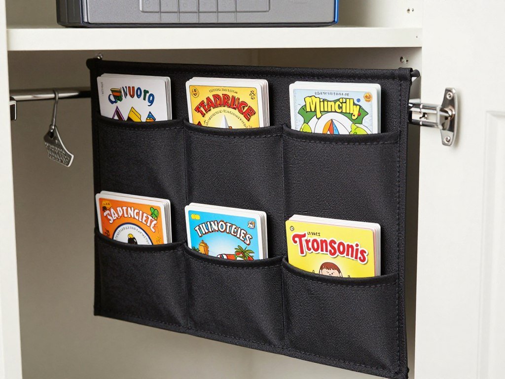over door organizer with small board games