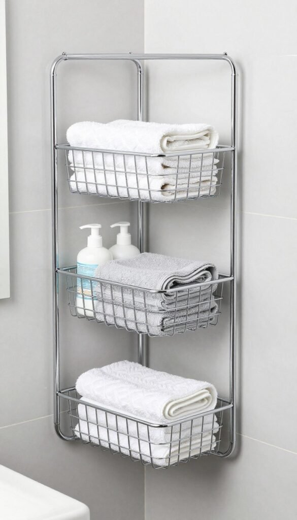 over-door rack with hanging storage baskets over-door rack with hanging storage baskets