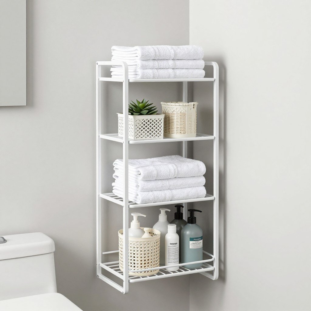 over the toilet towel storage rack for small bathrooms