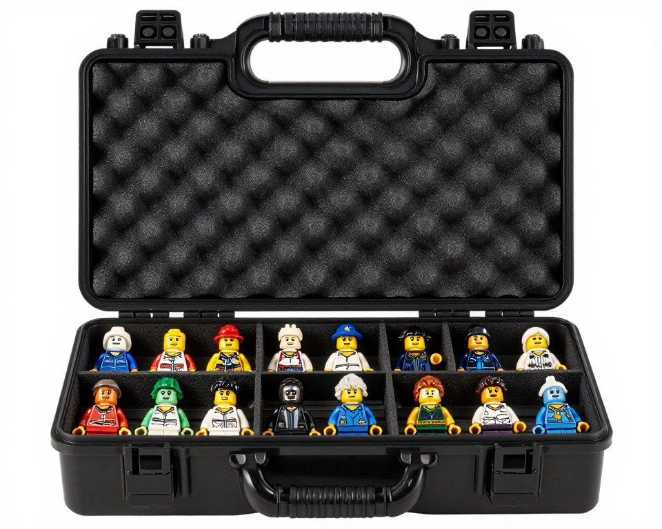 portable minifigure carrying case with compartments