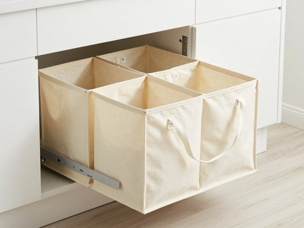 pull out hamper drawer in white cabinet holding laundry bags pull out hamper drawer in white cabinet holding laundry bags