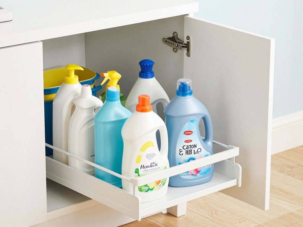 pull-out shelves in base cabinet