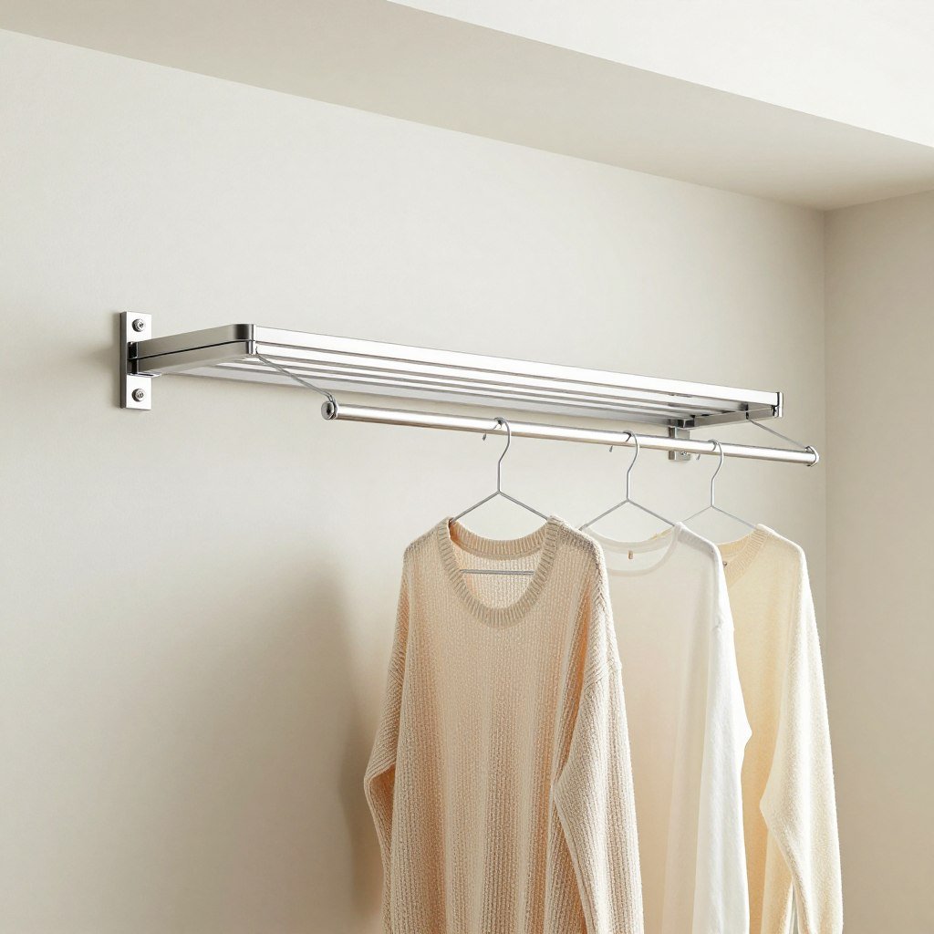 retractable clothesline installed in laundry room
