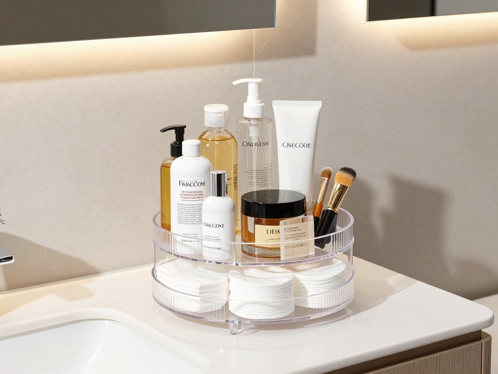 rotating bathroom countertop organizer