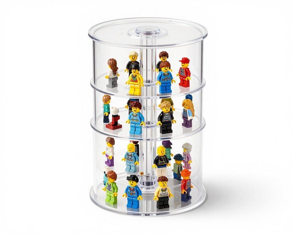 rotating minifigure display tower