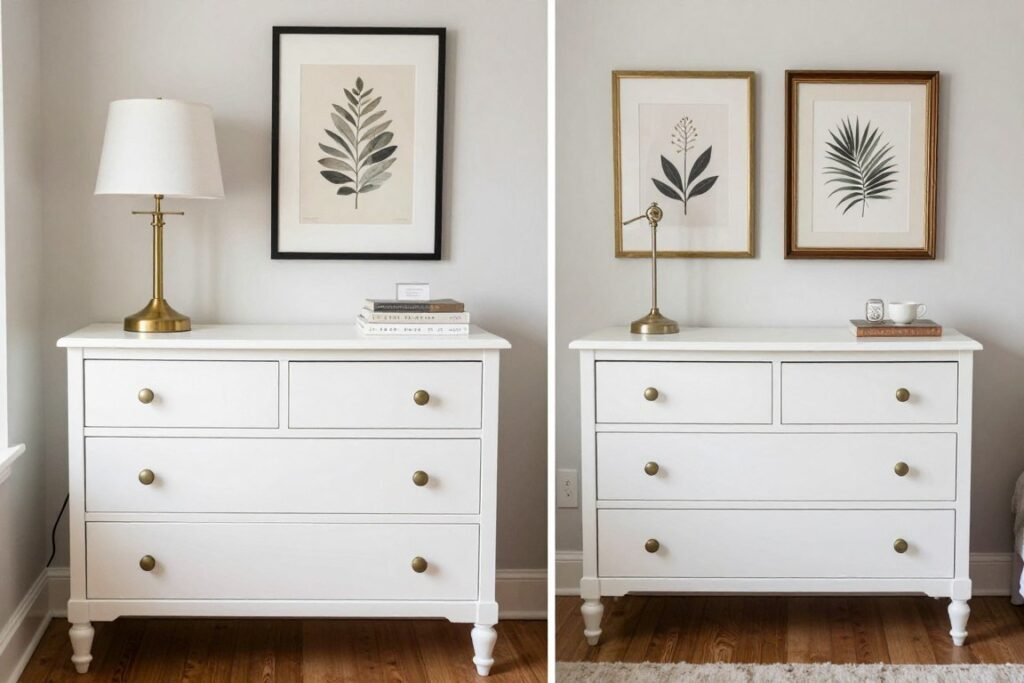 secondhand furniture updated for small bedroom