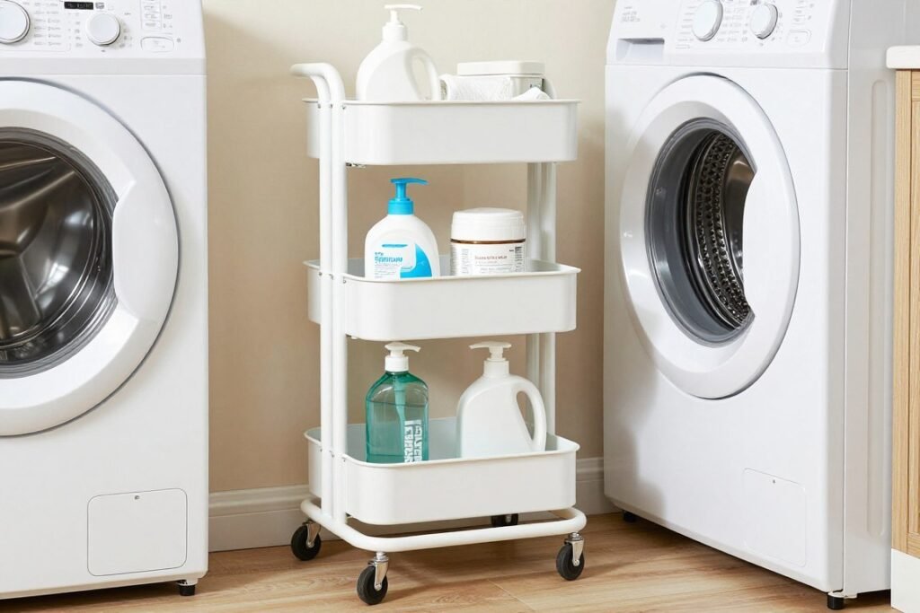 slim rolling cart between washer and dryer