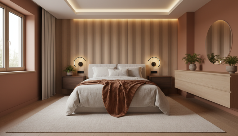 small bedroom ideas for couples with modern minimalist design and efficient storage