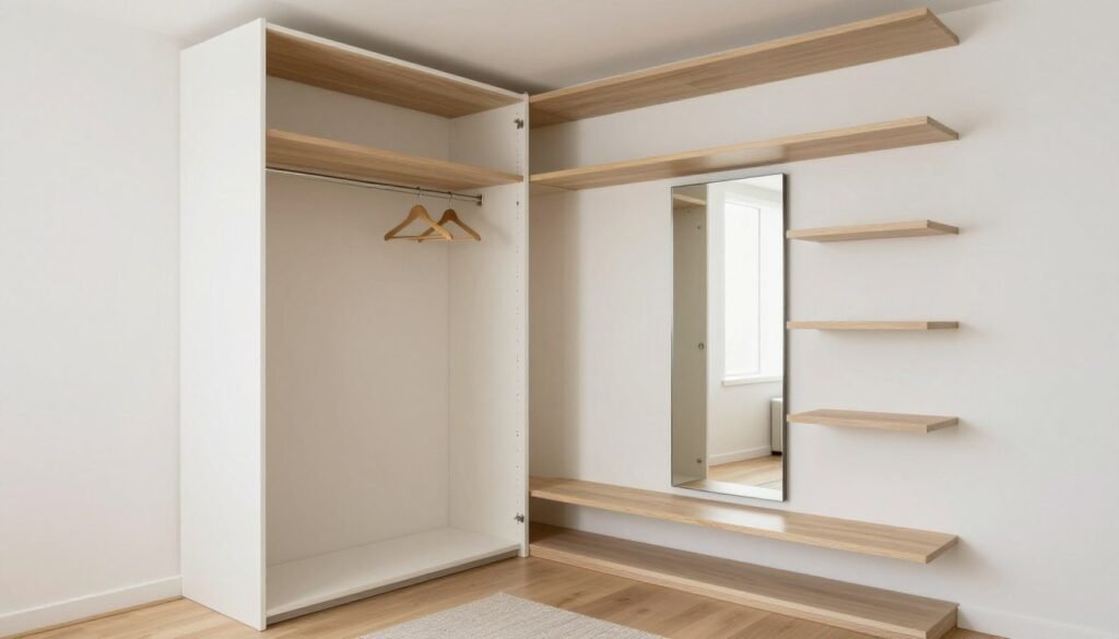 small bedroom with efficient storage making space feel larger