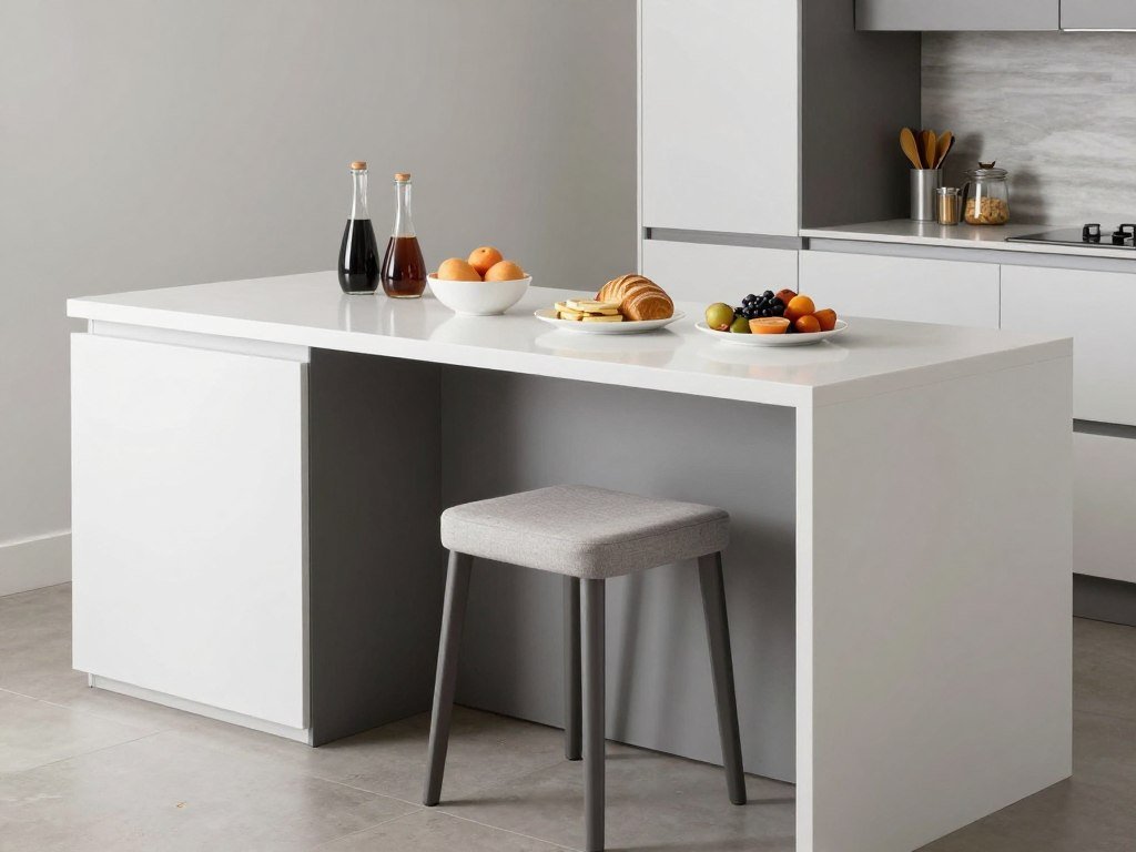 small kitchen breakfast bar with stools tucked underneath