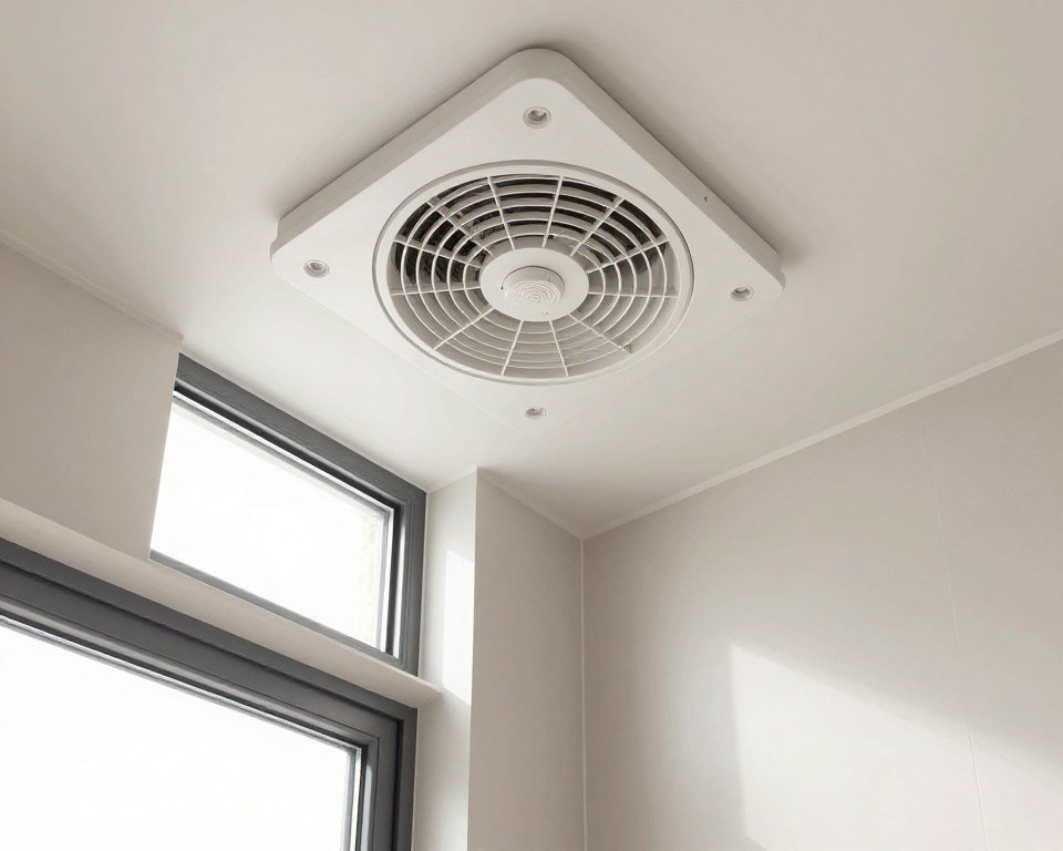 small laundry room with exhaust fan and window