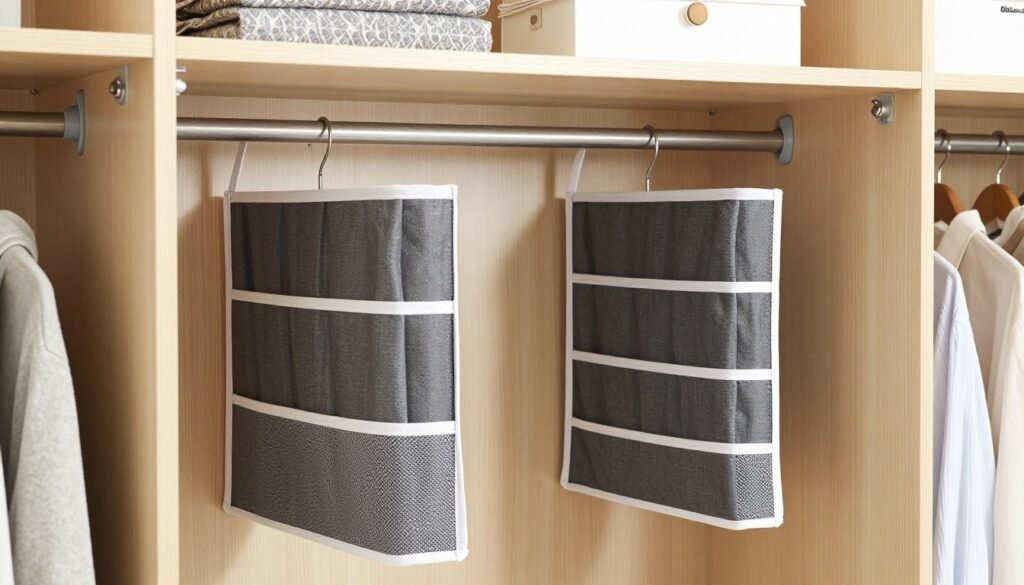 small organized closet with maximized storage