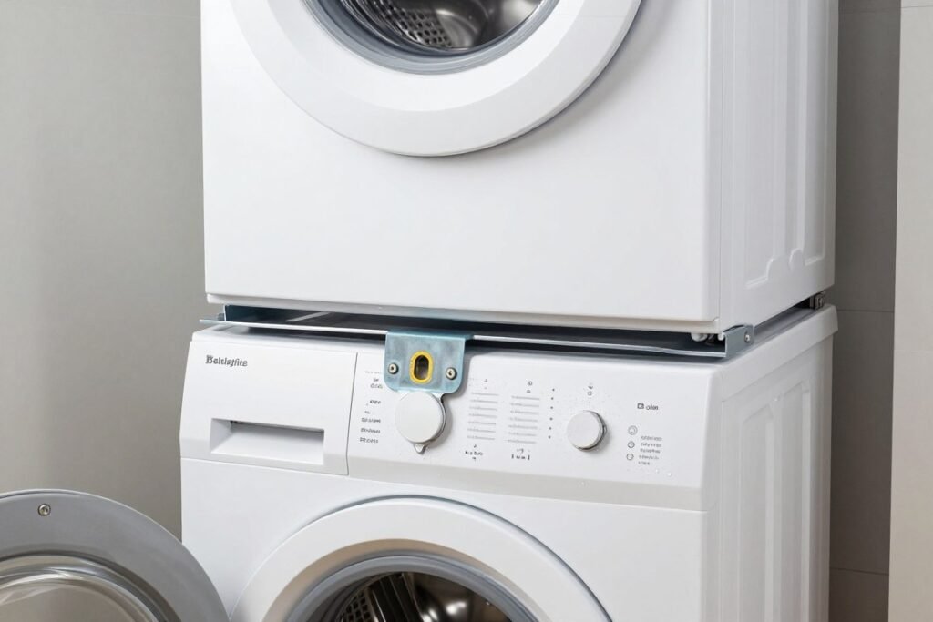 stacking kit installation between washer and dryer units
