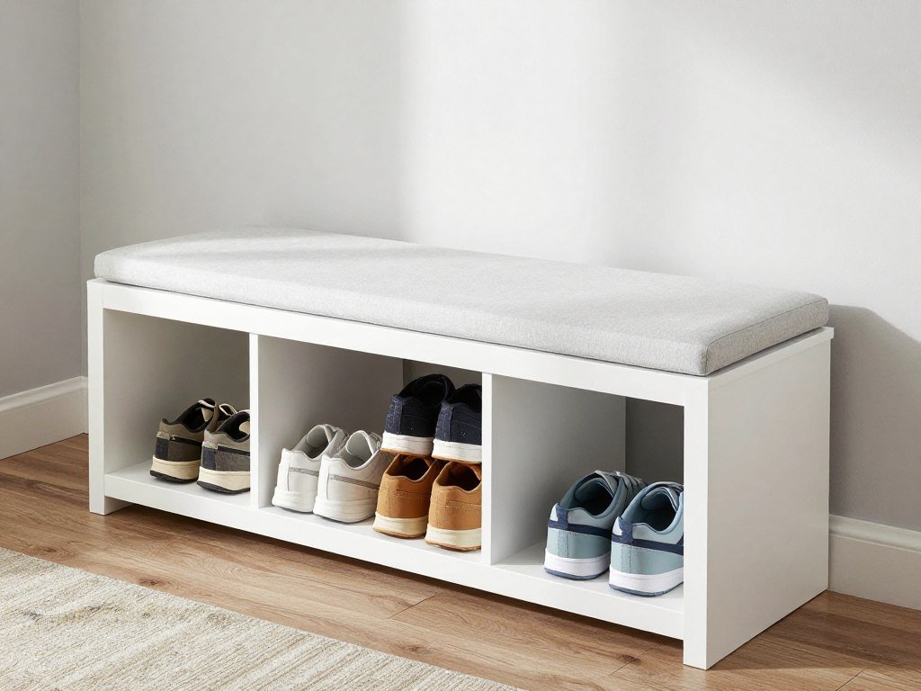 storage bench with shoe storage compartments