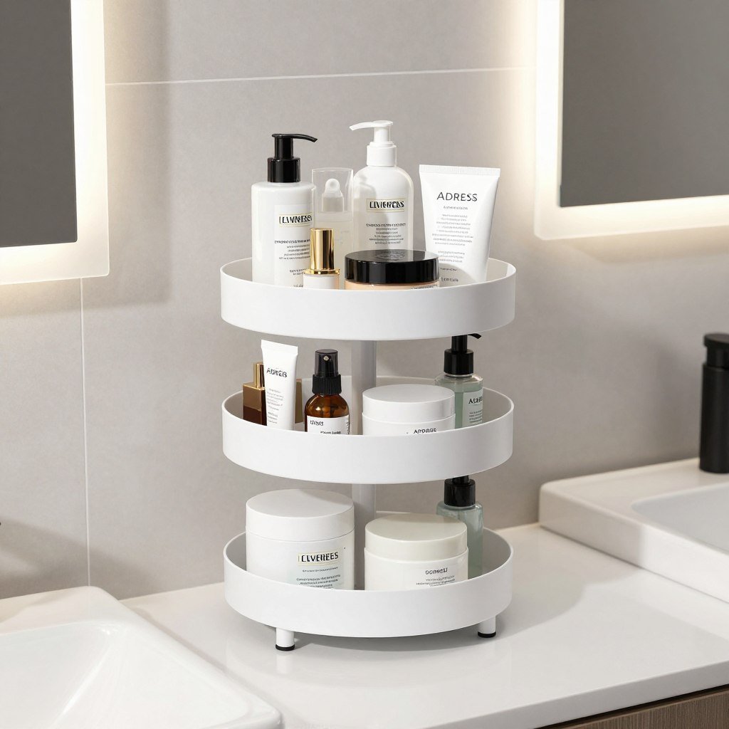 tiered countertop organizer for bathroom storage solutions