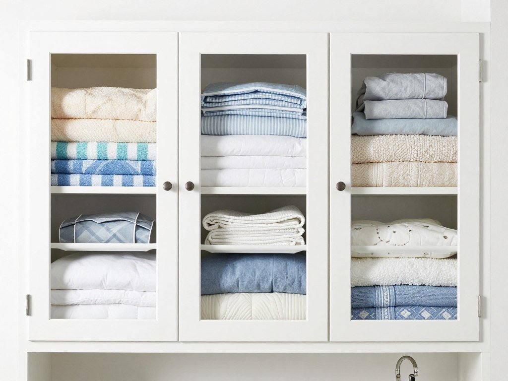 upper cabinets storing seasonal linens and beach towels upper cabinets storing seasonal linens and beach towels