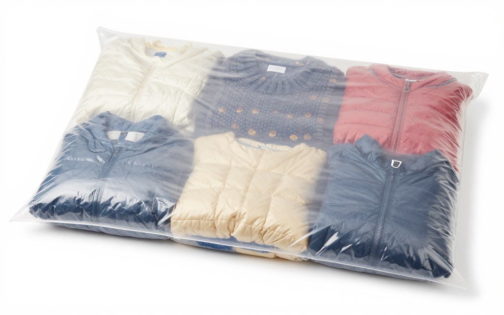 vacuum storage bags compressing winter clothes