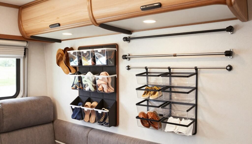 various multipurpose storage solutions used throughout rv