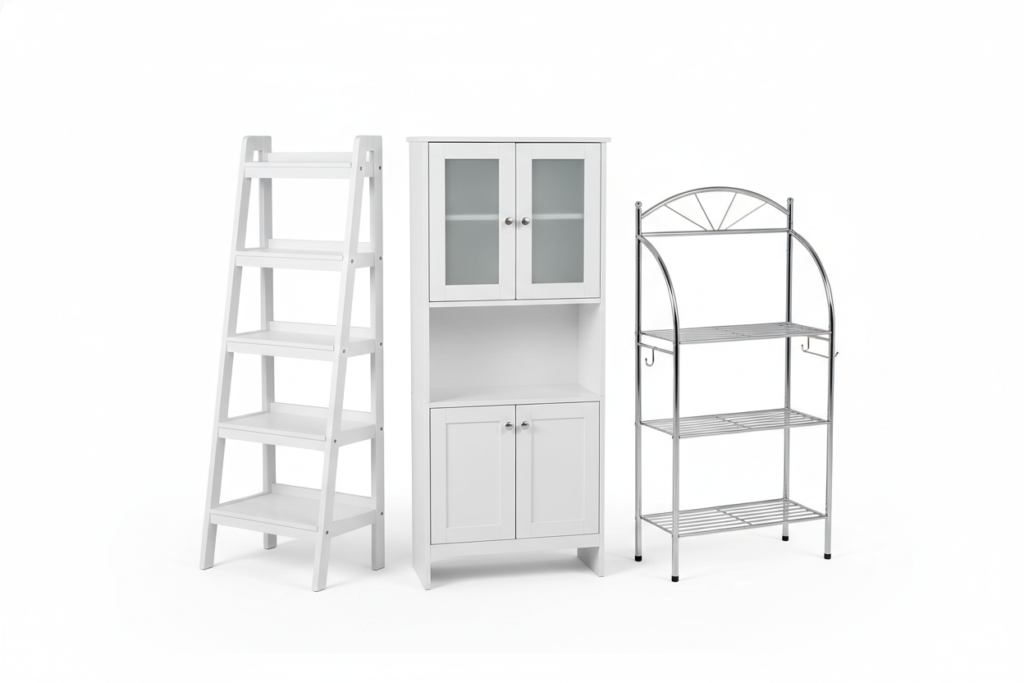 various over-toilet storage unit options