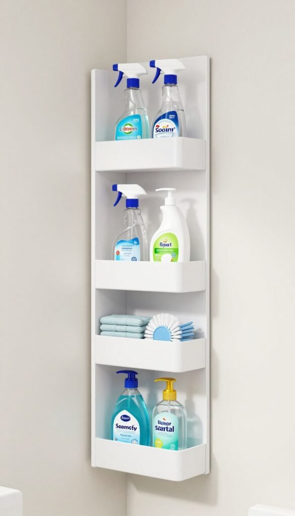 vertical storage for cleaning supplies