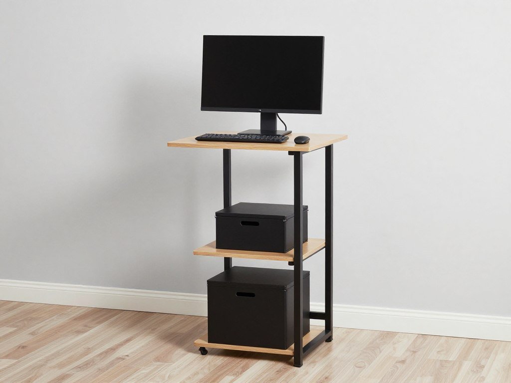 vertical tower computer desk with multiple levels