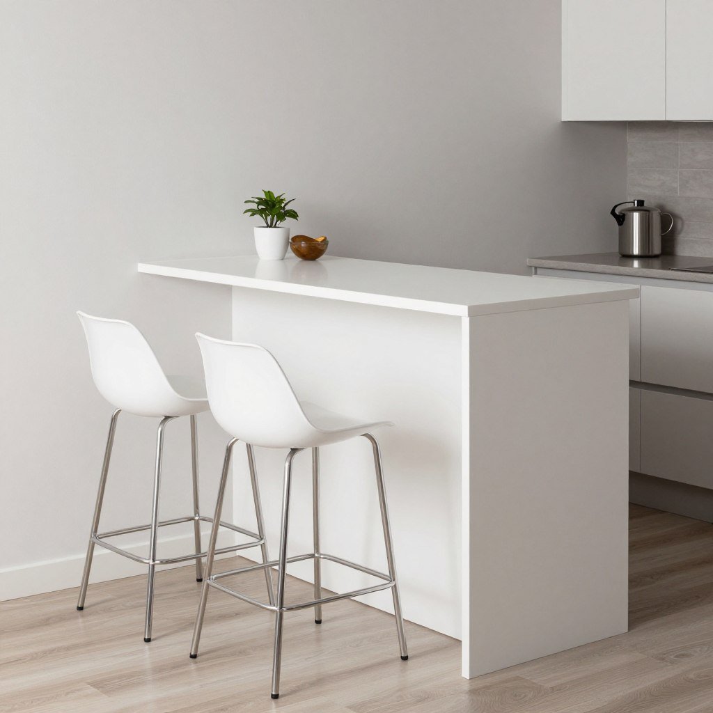 wall-mounted bar-height table with stools wall-mounted bar-height table with stools