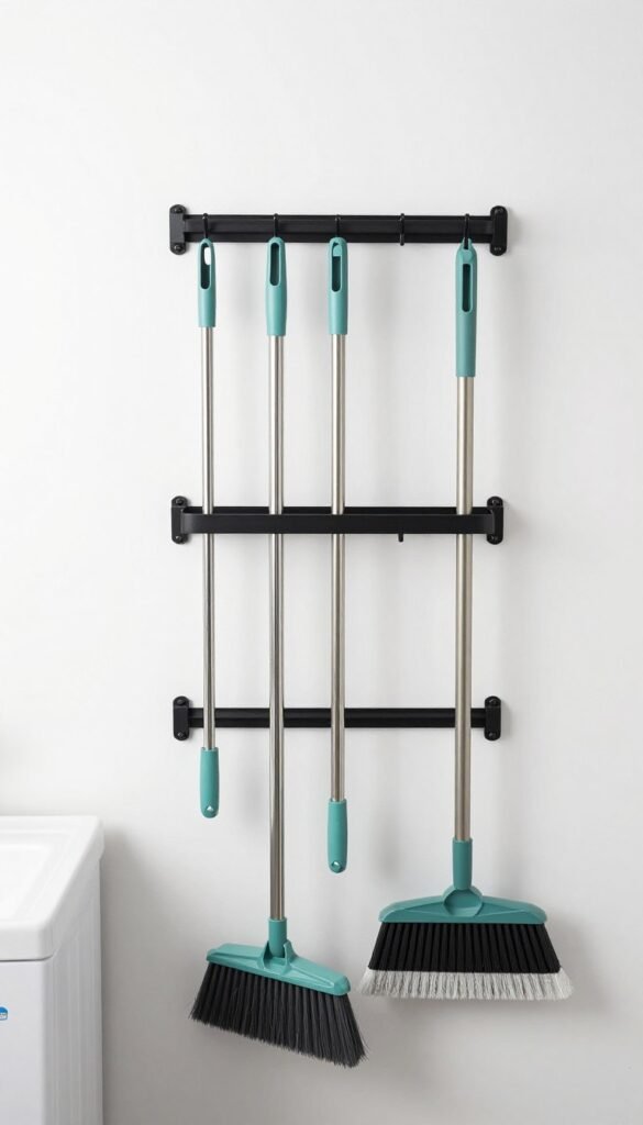 wall mounted broom holder organizing cleaning tools wall mounted broom holder organizing cleaning tools